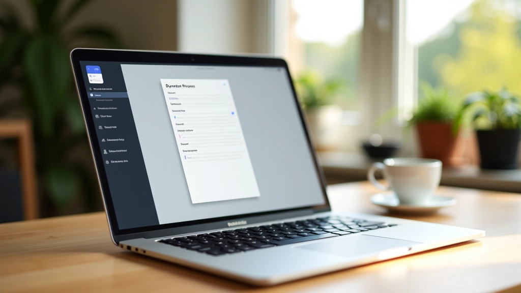 Aplikacja do notatek wyświetlana na ekranie laptopa w nowoczesnym biurze