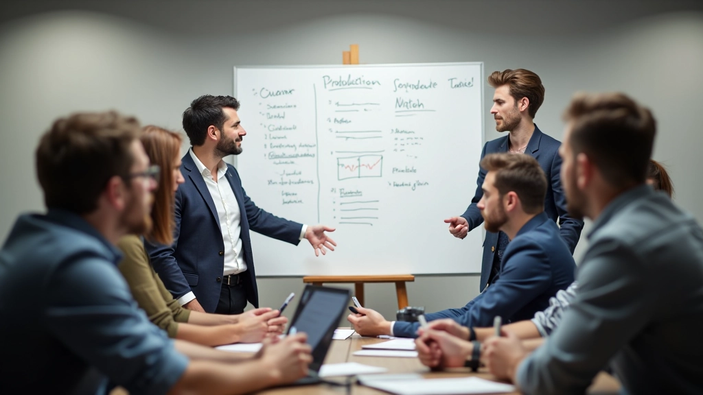 Zespół pracujący nad strategią produktywności i planowaniem celów